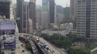 香港、ホテルの窓からの風景