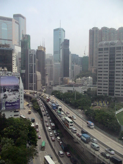 香港、ホテルの窓からの風景