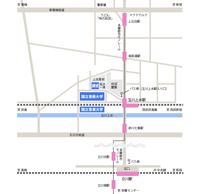 国立音楽大学アクセス地図