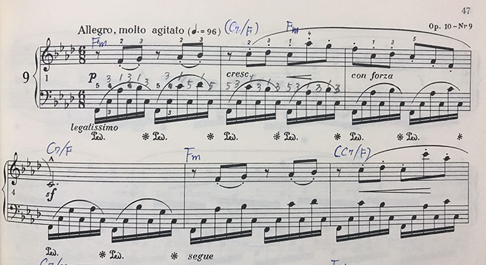 ショパン「練習曲 op.10-9」楽譜