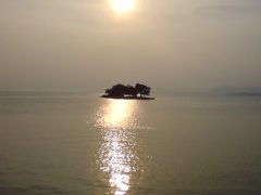 宍道湖と夕日